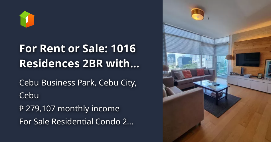 For Rent or Sale: 1016 Residences 2BR with Balcony and Parking [Condo 🏙 ...