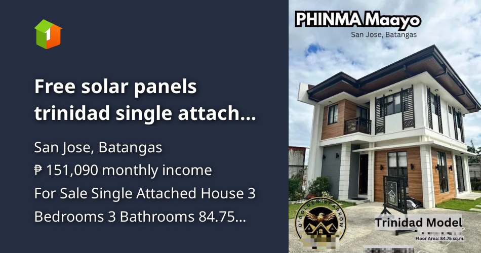Free solar panels trinidad single attached at phinma maayo san jose