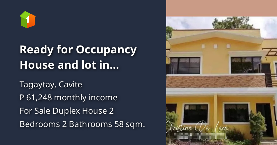 Ready for Occupancy House and lot in Tagaytay [House and Lot 🏘️