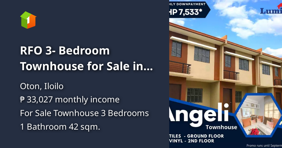 RFO 3 Bedroom Townhouse for Sale in Oton Iloilo [House and Lot 🏘️