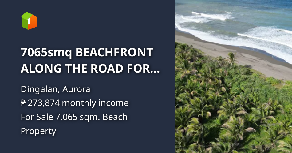 7065smq BEACHFRONT ALONG THE ROAD FOR SALEDINGALAN AURORA [Beach