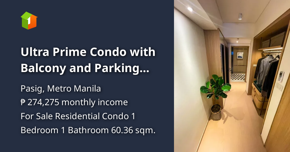 View of Ultra Prime Condo with Balcony and Parking Space For Sale in Pasig ...