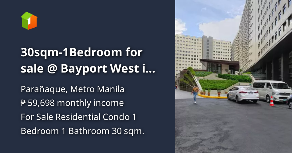 30sqm1Bedroom for sale Bayport West in Paranaque NO HIDDEN CHARGES