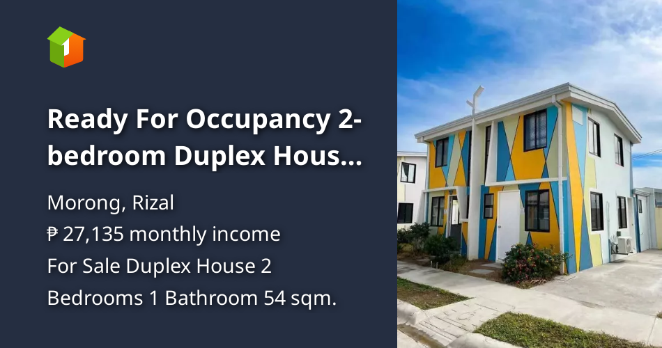 Ready For Occupancy 2-bedroom Duplex House For Sale in Morong Rizal ...