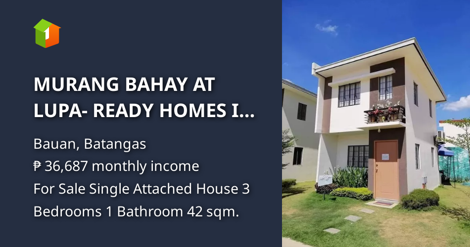 MURANG BAHAY AT LUPA READY HOMES IN BAUAN BATANGAS [House and Lot 🏘️