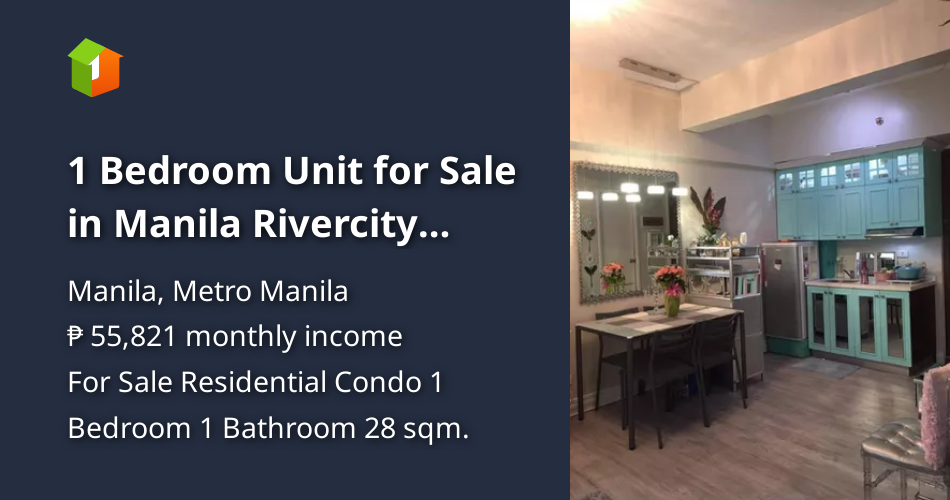1 Bedroom Unit for Sale in Manila Rivercity Residences Sta Ana Manila