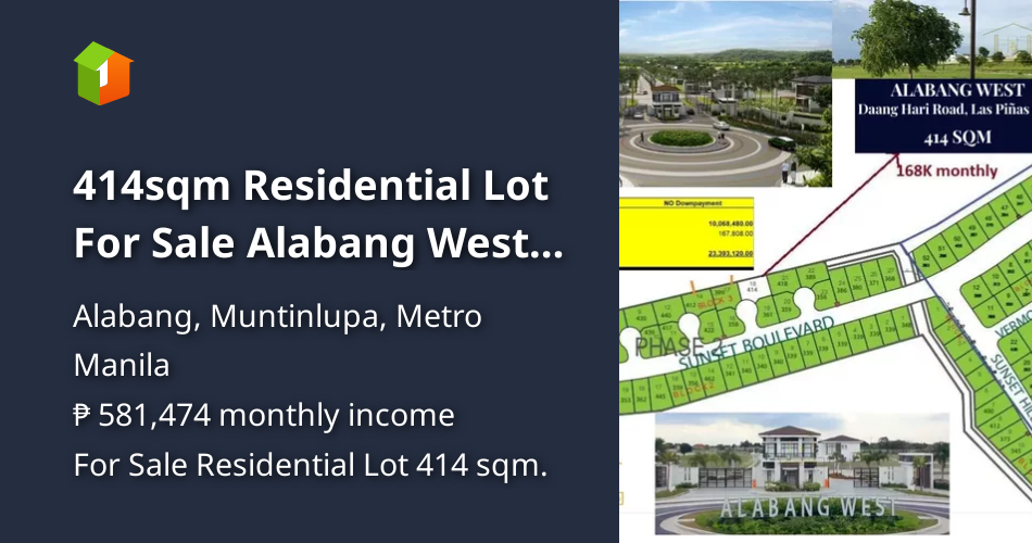 414sqm Residential Lot For Sale Alabang West Muntinlupa Metro Manila