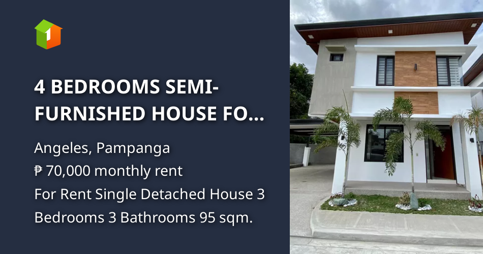 4 BEDROOMS SEMIFURNISHED HOUSE FOR RENT IN ANUNAS, ANGELES CITY [House and Lot 🏘️] (December