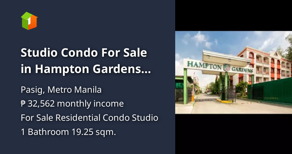 Studio Condo For Sale in Hampton Gardens Pasig [Condo 🏙️] (December