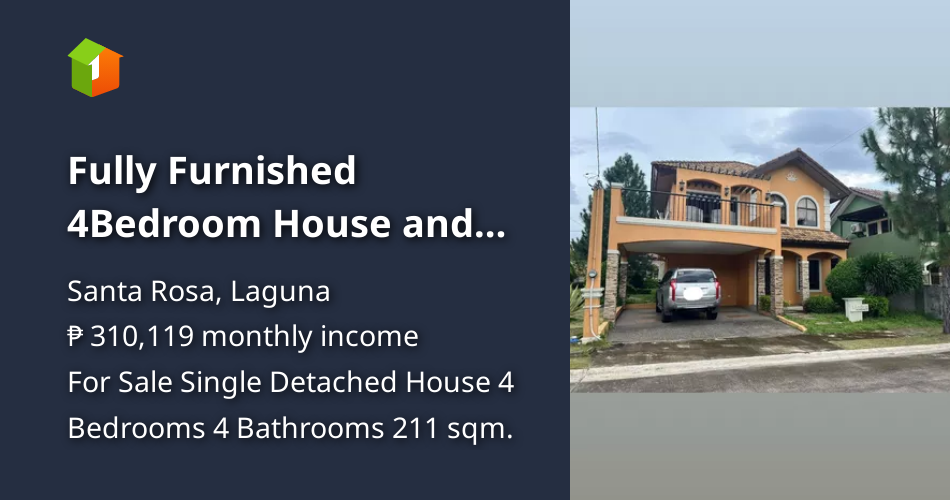 Fully Furnished 4Bedroom House and Lot For Sale in Sta Rosa Laguna