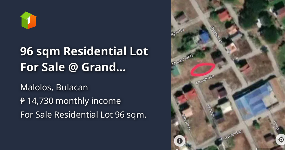 96 sqm Residential Lot For Sale Grand Royale Subd. Malolos Bulacan