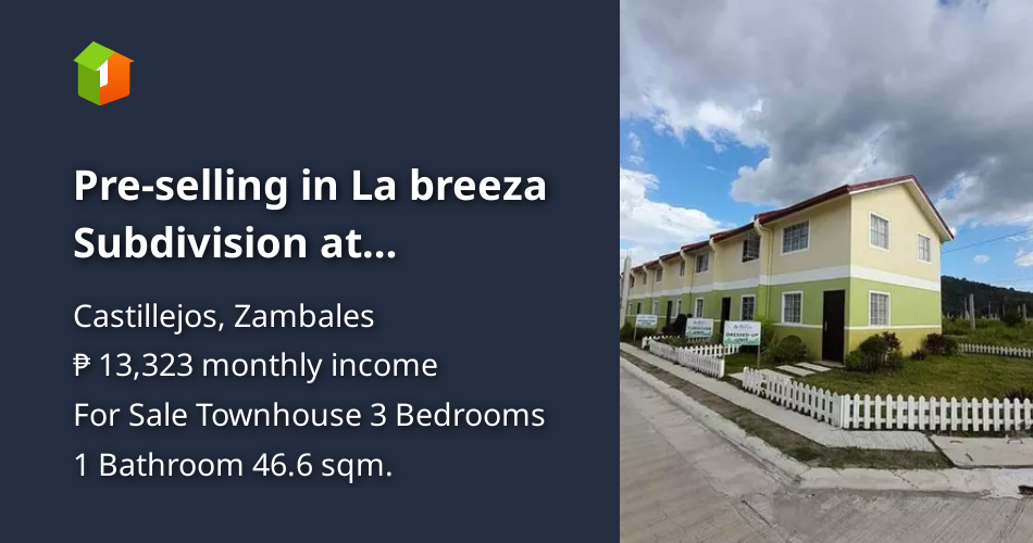 Preselling in La breeza Subdivision at Castillejos Zambales [House and