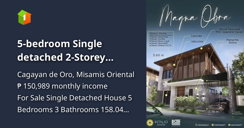 5bedroom Single detached 2Storey SMART Features House for Sale CDO