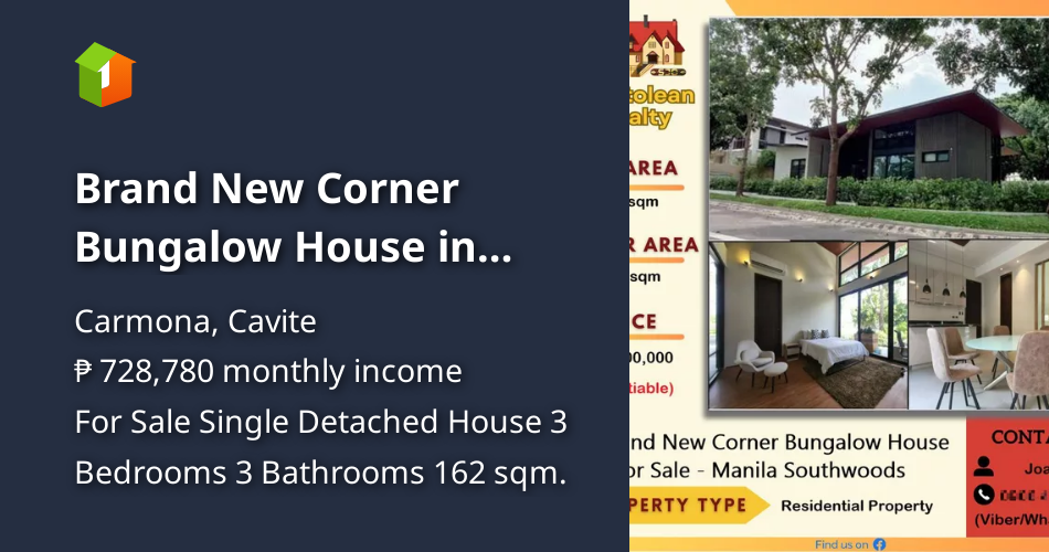 Brand New Corner Bungalow House in Manila Southwoods [House and Lot 🏘️