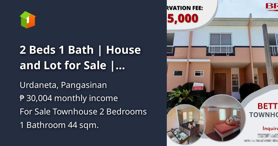 2 Beds 1 Bath House and Lot for Sale City Pangasinan