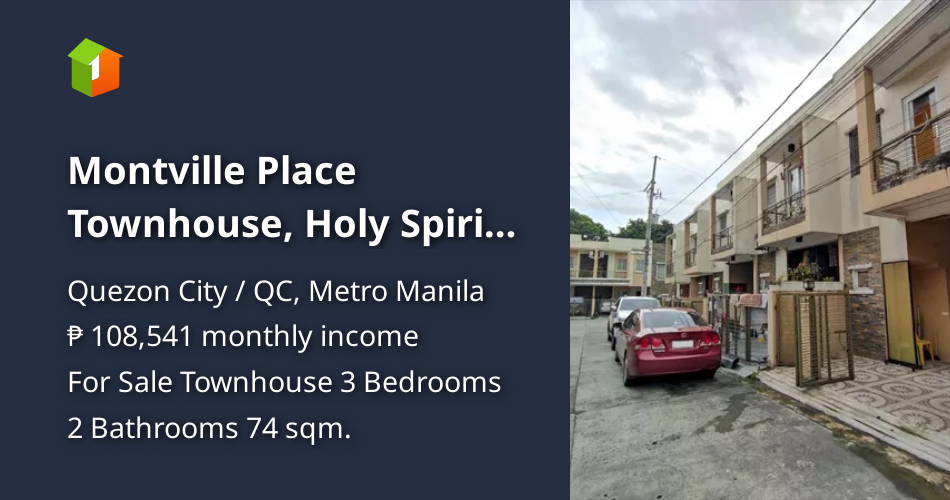 Montville Place Townhouse, Holy Spirit QC, 74 sqm FA, 3 bedrooms, 1pkg