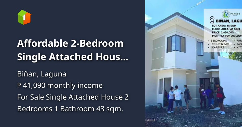 Affordable 2Bedroom Single Attached House For Sale in Binan, Laguna