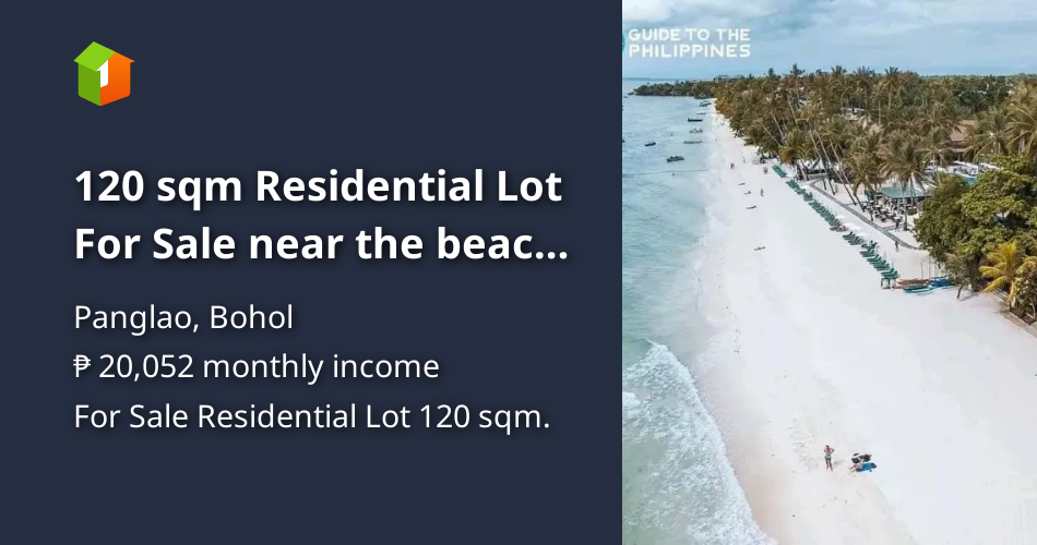 120 sqm Residential Lot For Sale near the beach in Panglao Bohol [Lot 🚜