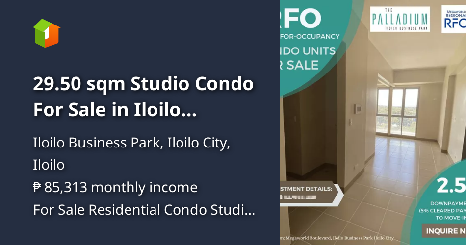 29.50 sqm Studio Condo For Sale in Iloilo Business Park Iloilo City