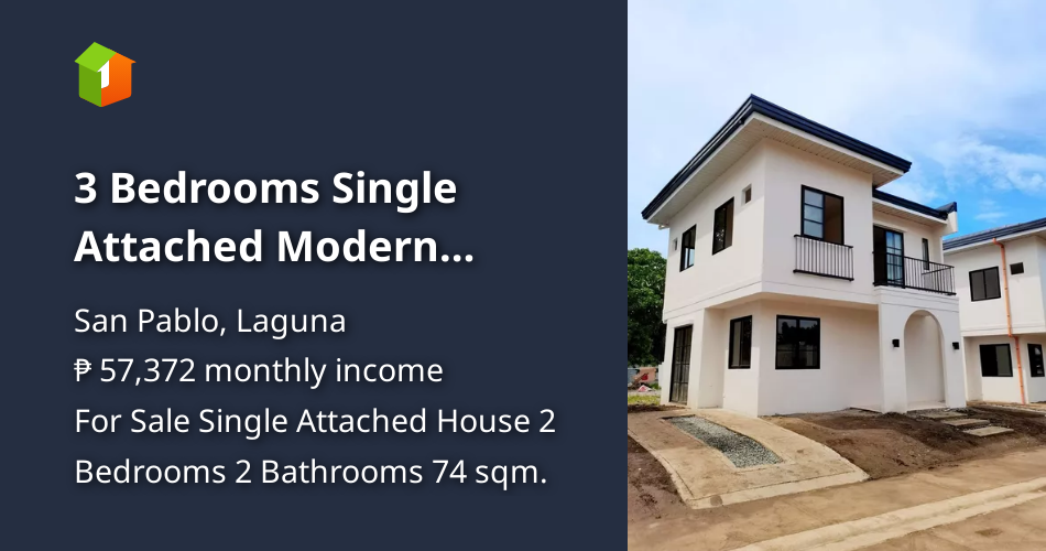 3 Bedrooms Single Attached Modern House at San Pablo City Laguna [House