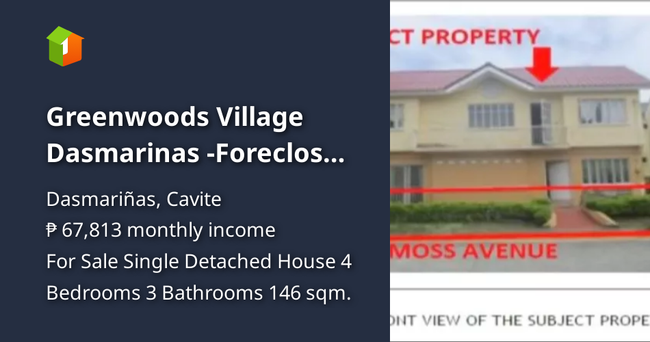 Greenwoods Village Dasmarinas Foreclosed House and Lot for sale