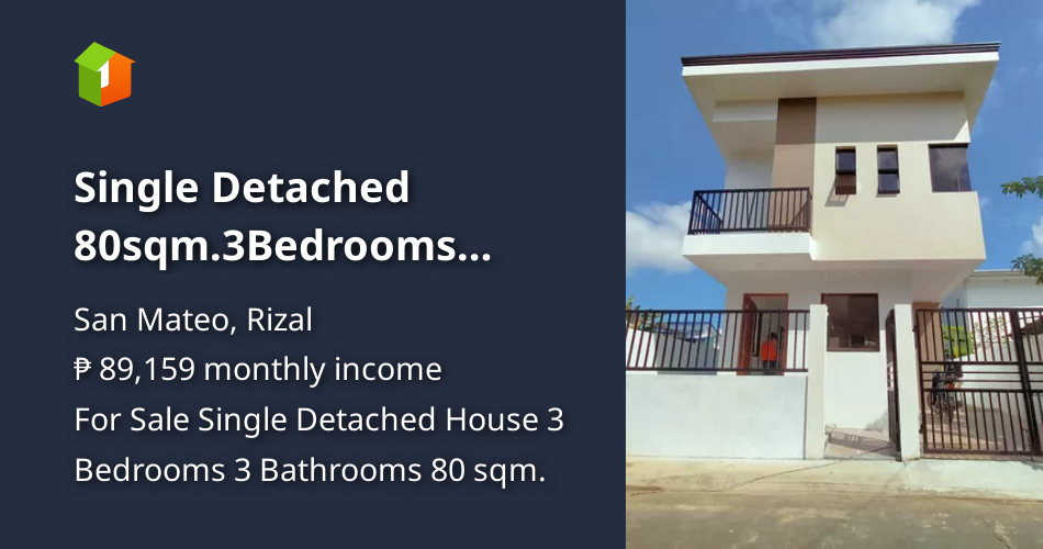 Single Detached 80sqm.3Bedrooms Armel 8 SUBD.Banaba,San Mateo [House