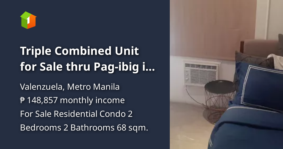 Triple Combined Unit for Sale thru Pagibig in Valenzuela City [Condo 🏙