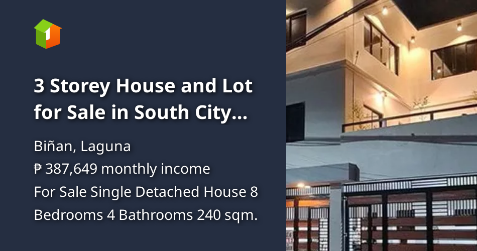 3 Storey House and Lot for Sale in South City Homes Binan Laguna [House