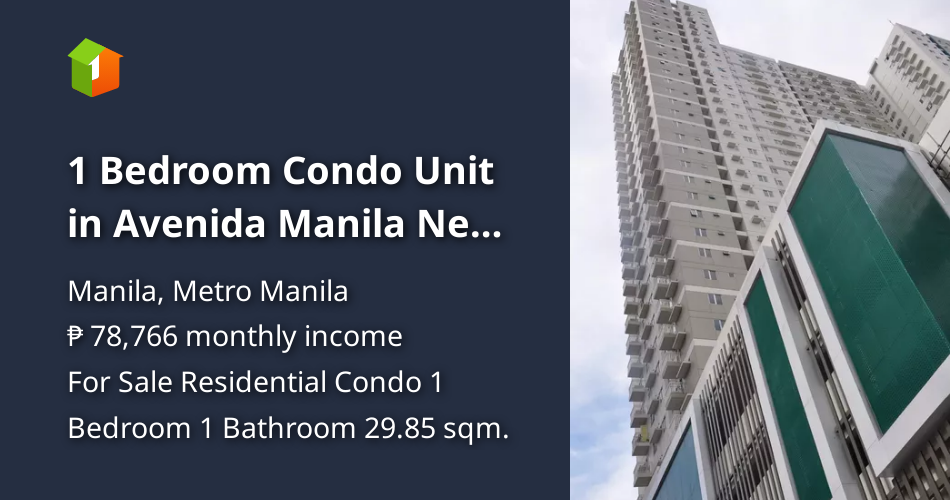1 Bedroom Condo Unit in Avenida Manila Near LRT Doroteo Jose UST FEU