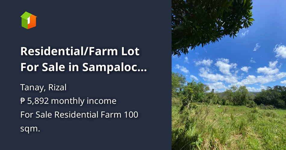 Residential/Farm Lot For Sale in Sampaloc Tanay, Rizal w/ Flexi Terms