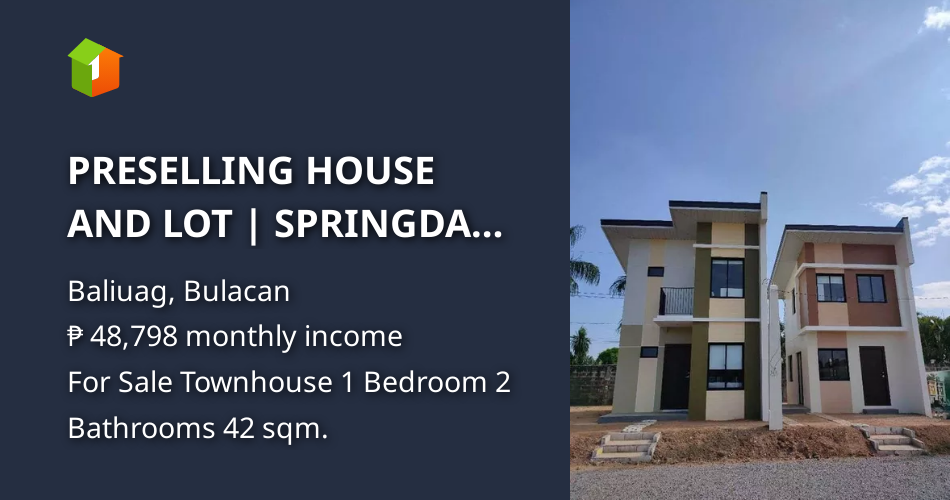 PRESELLING HOUSE AND LOT | SPRINGDALE BALIUAG BULACAN | TOWNHOUSE | WE ...
