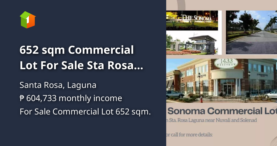 652 sqm Commercial Lot For Sale Sta Rosa Laguna The Sonoma Rent to Own