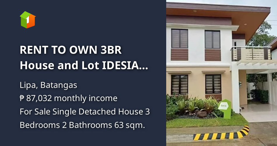 RENT TO OWN 3BR House and Lot IDESIA LIPA Inosluban Batangas Balete
