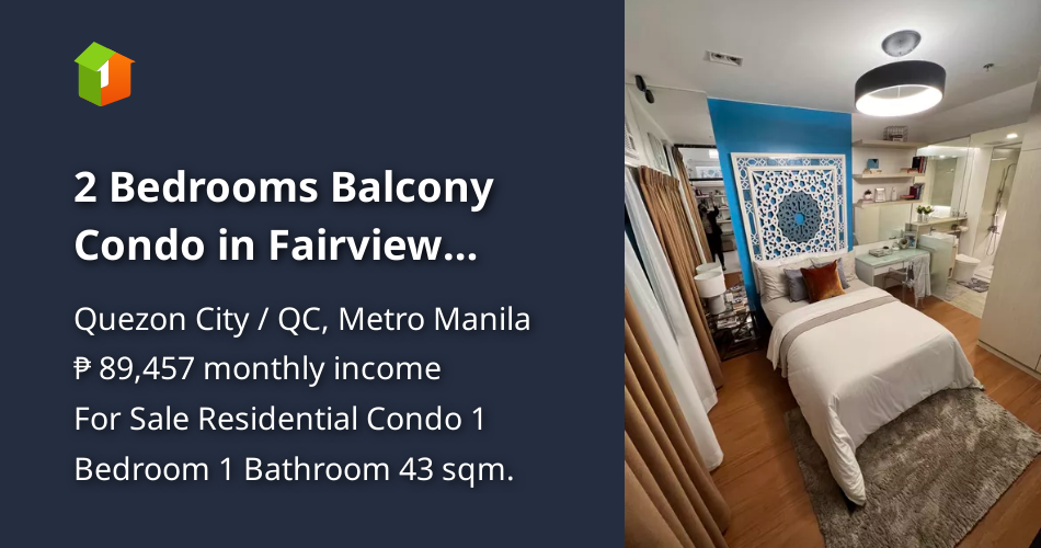 2 Bedrooms Balcony Condo in Fairview Quezon City [Condo 🏙️] (August