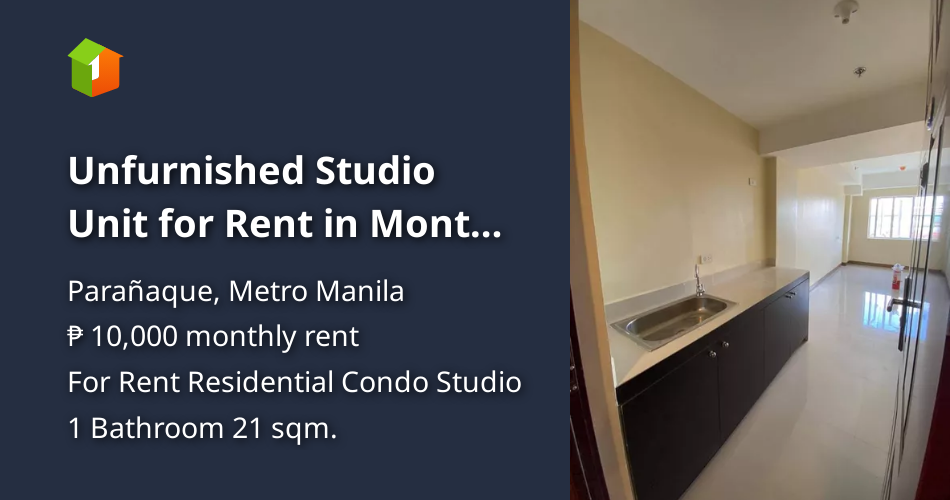 Unfurnished Studio Unit for Rent in Monte Carlo Residences Paranaque