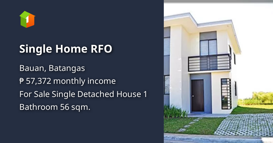 Single Home RFO [House and Lot 🏘️] (May 2023) in Bauan, Batangas for sale