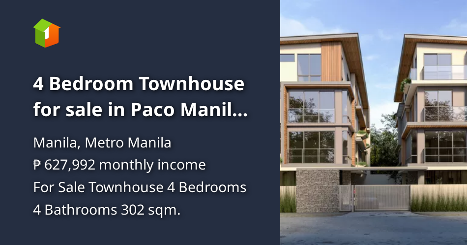 4 Bedroom Townhouse for sale in Paco Manila near Robinsons Manila