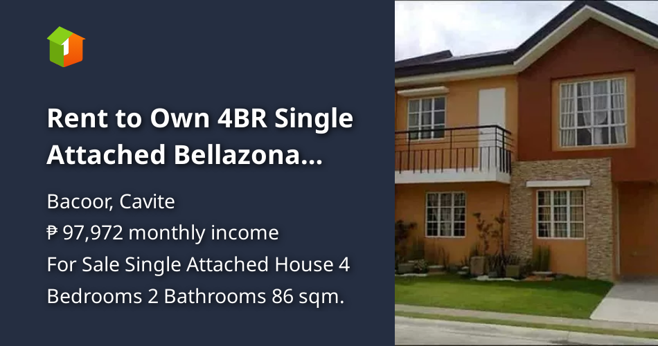 Rent to Own 4BR Single Attached Bellazona Castille in Bacoor Cavite