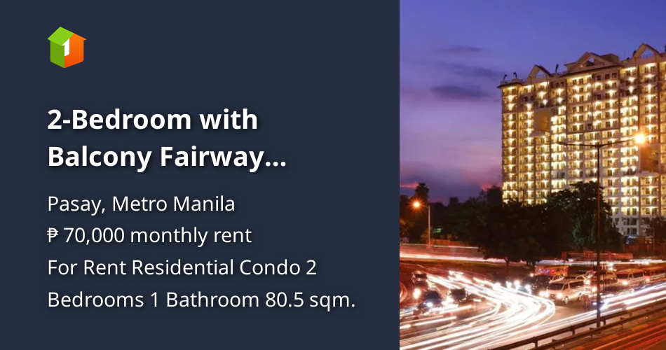 2Bedroom with Balcony Fairway Terraces Villamor Airbase [Condo 🏙️