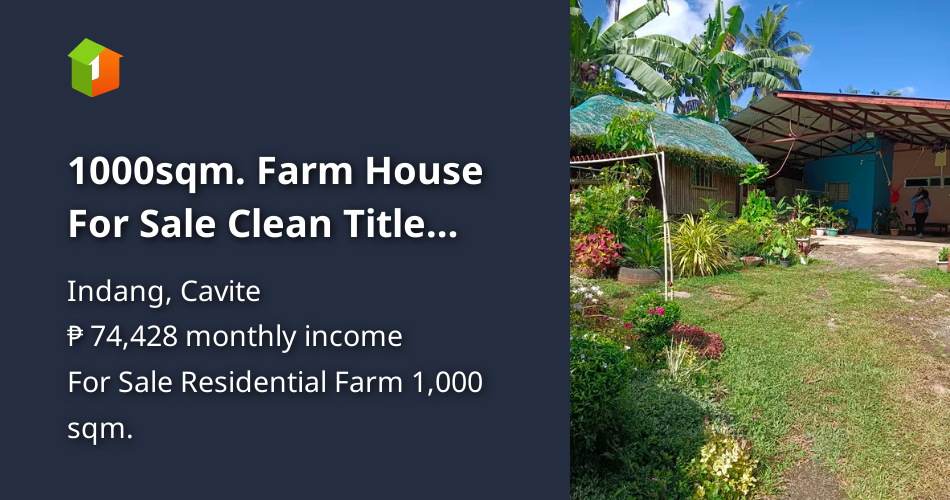 1000sqm. Farm House For Sale Clean Title Indang Cavite [Lot 🚜