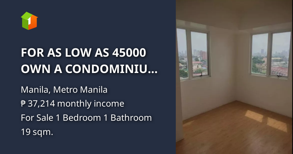 FOR AS LOW AS 45000 OWN A CONDOMINIUM UNIT IN SANTA MESA MANILA [Condo