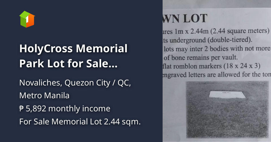 HolyCross Memorial Park Lot for Sale Quezon City [Lots 🚜] (November