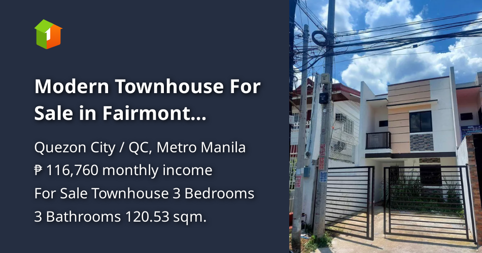 Modern Townhouse For Sale in Fairmont Subdivision Quezon City [House