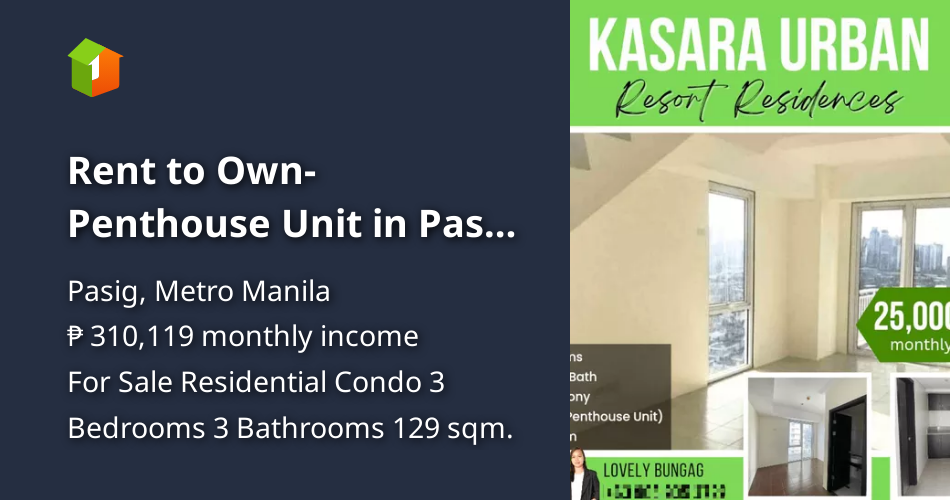 Image showcasing Rent to Own- Penthouse Unit in Pasig near Tiendesitas! [Condos 🏙️ ...