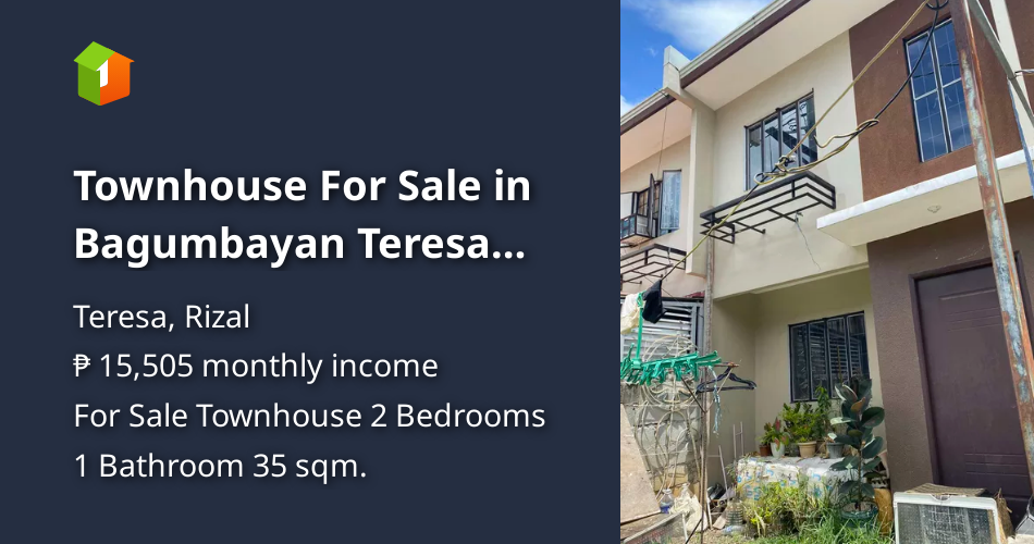 Townhouse For Sale in Bagumbayan Teresa Rizal [House and Lot 🏘️