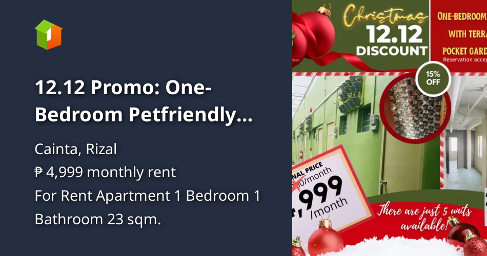 12.12 Promo OneBedroom Petfriendly Condostyle Apartment [Condo 🏙️