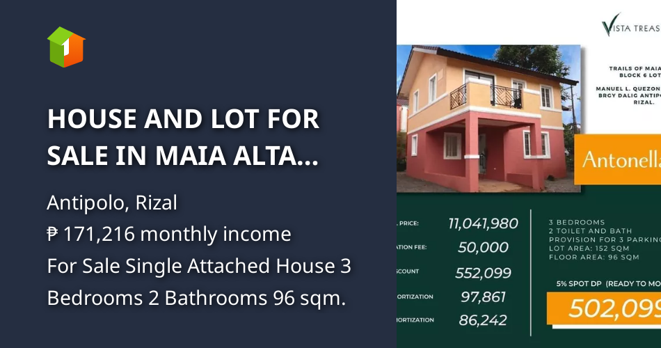 HOUSE AND LOT FOR SALE IN MAIA ALTA ANTIPOLO CITY [House and Lot 🏘️