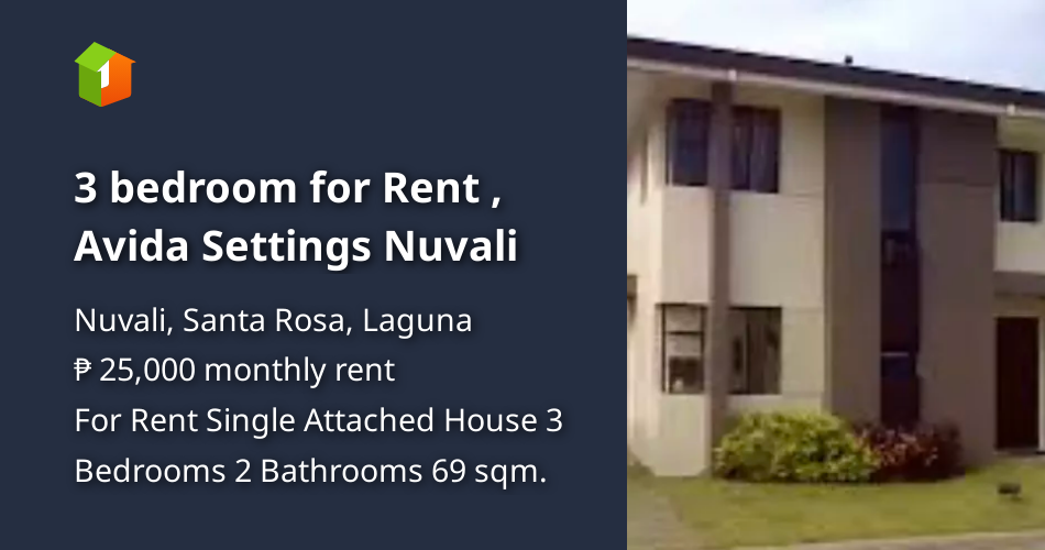 3 bedroom for Rent , Avida Settings Nuvali [House and Lot 🏘️] (May 2024) in Nuvali, Santa Rosa