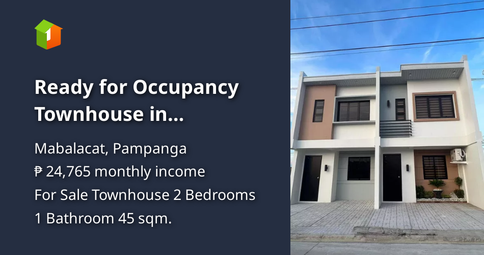 Ready for Occupancy Townhouse in Mabalacat Near Clark Pampanga [House and Lot 🏘️] (September