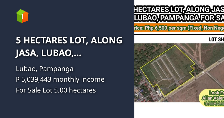 5 HECTARES LOT, ALONG JASA, LUBAO, PAMPANGA, FOR SALE [Lot 🚜] (December